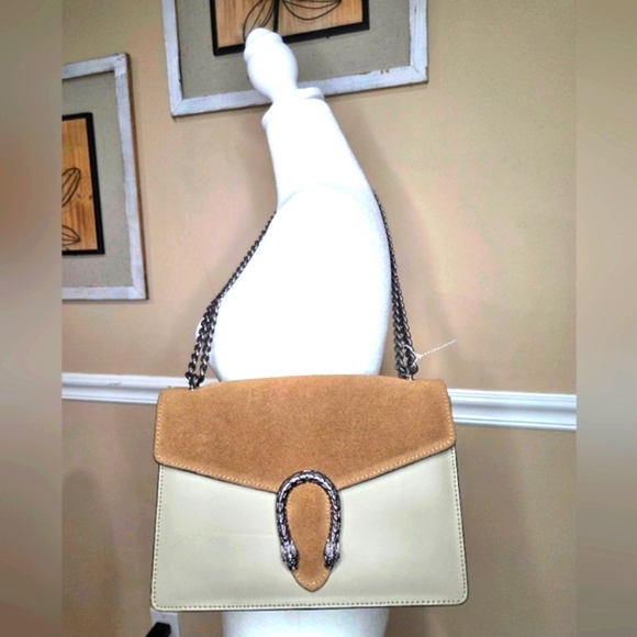Elegant Tan and Cream Women's Bag - Picture 1 of 16